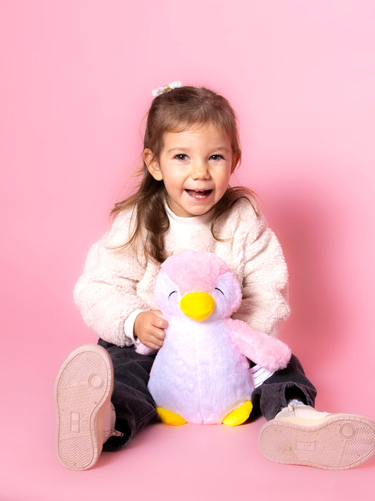 Pink Penguin Plush Hot Water Bottle