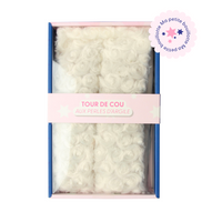 White heated neck warmer