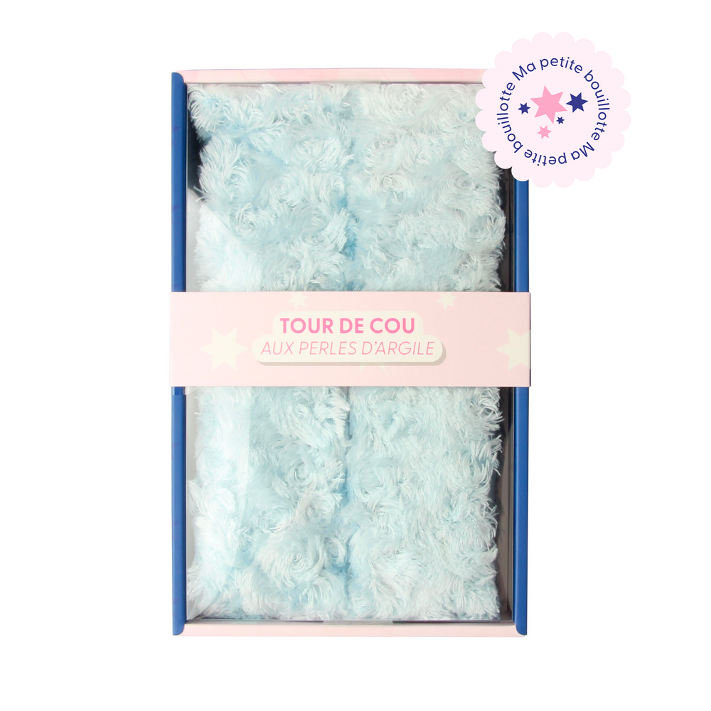 Blue heated neck warmer