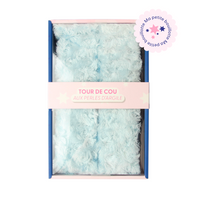 Blue heated neck warmer