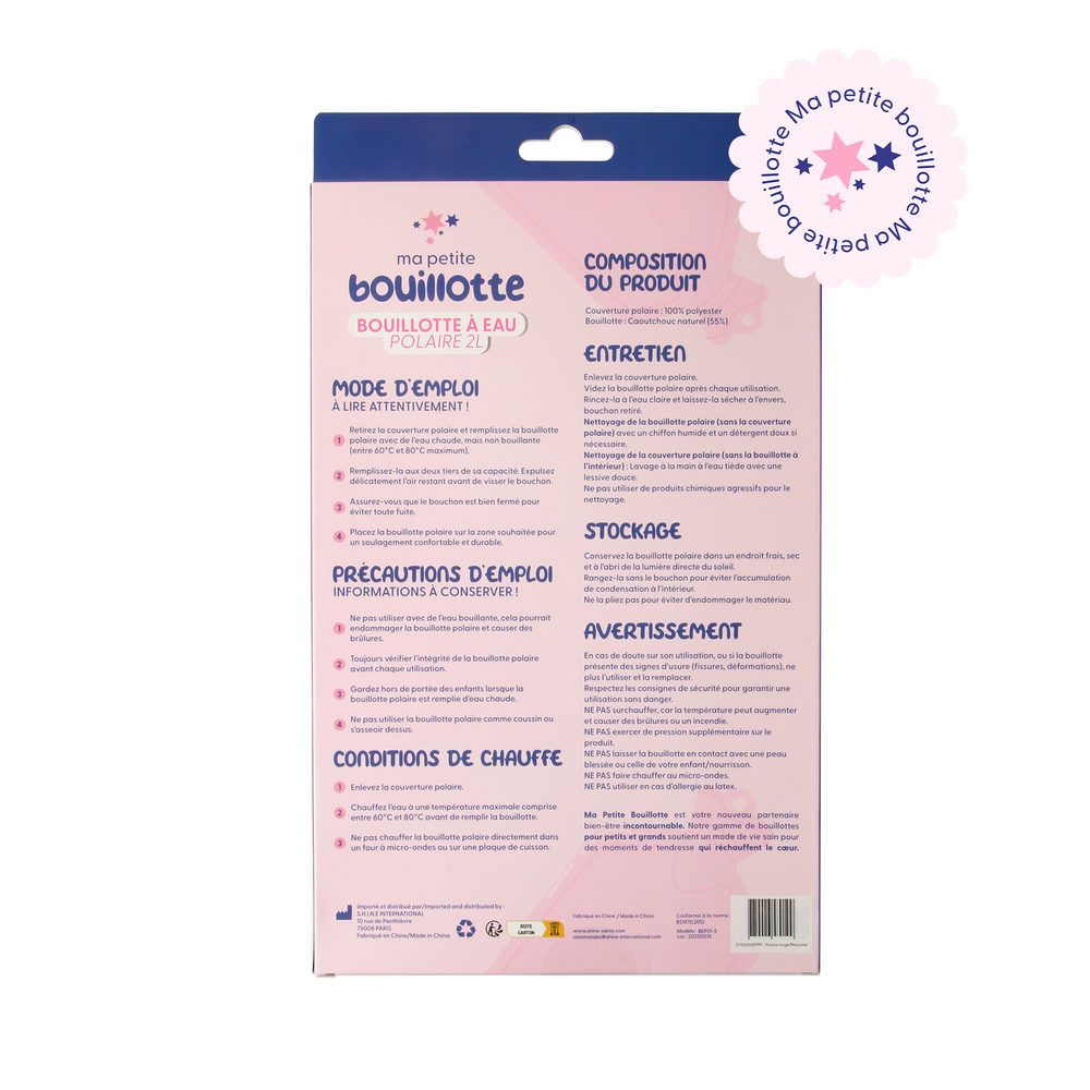 Red polar hot water bottle