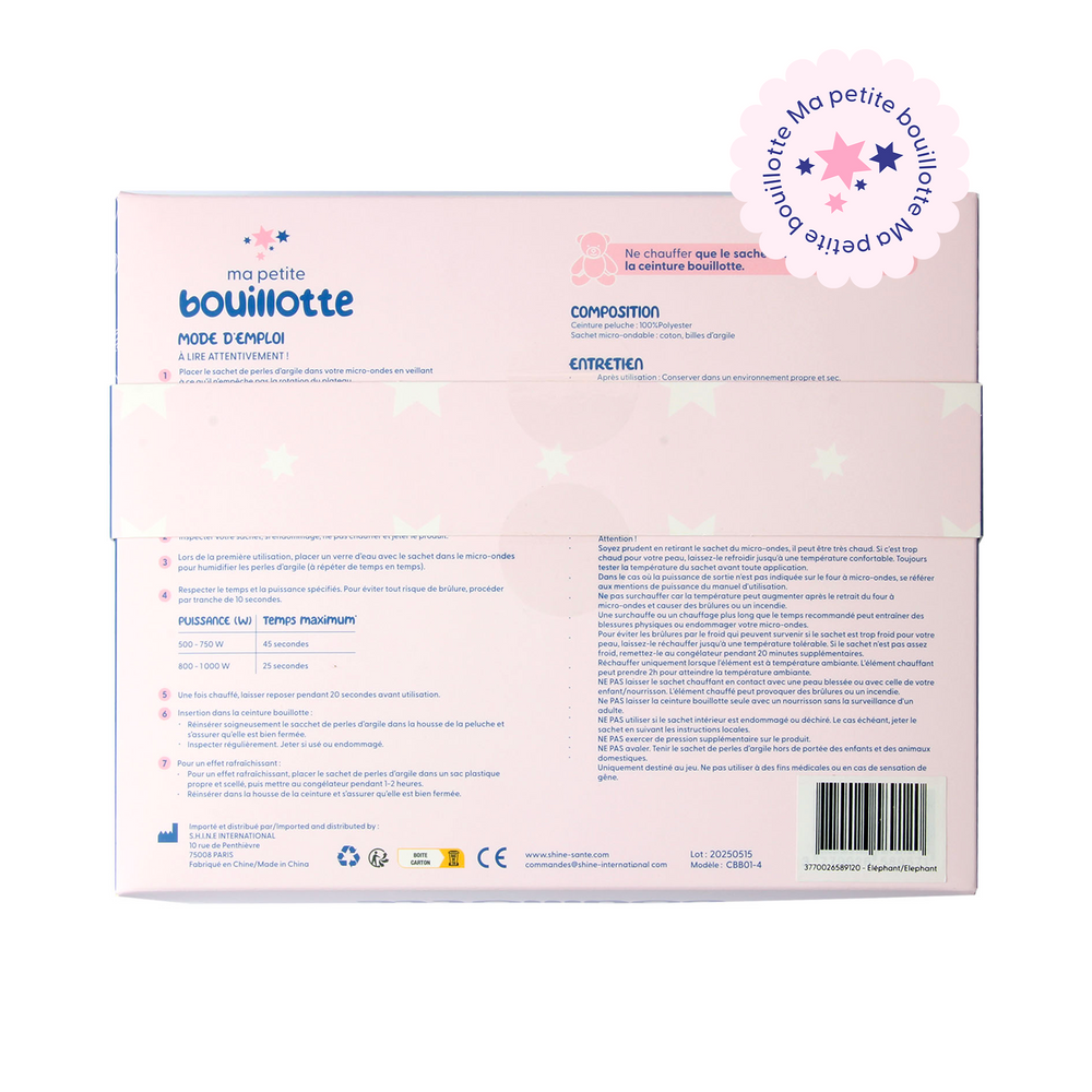 Baby elephant hot water bottle belt