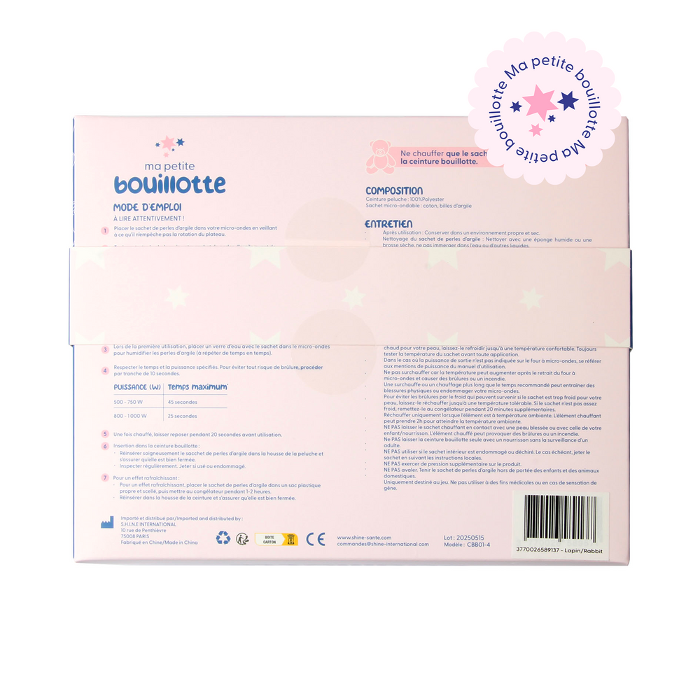 Baby rabbit hot water bottle belt